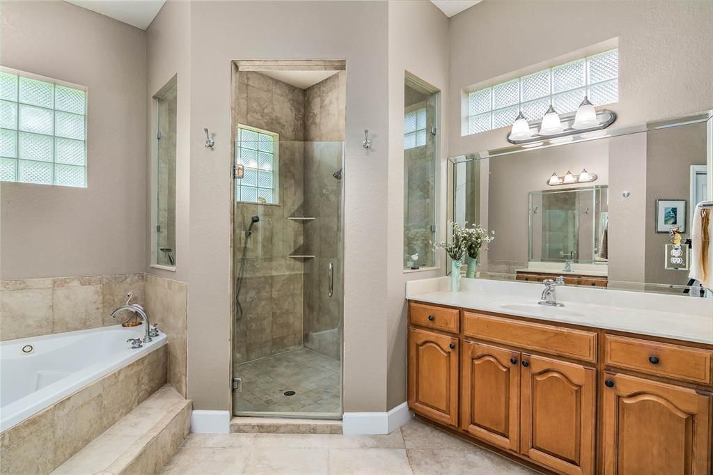 Bathroom, Dual Sink Vanities, Glass Shower, Interior