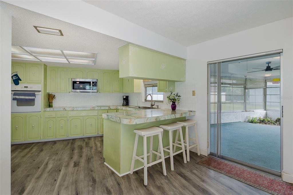 Interior, Kitchen, Wood Texture Flooring