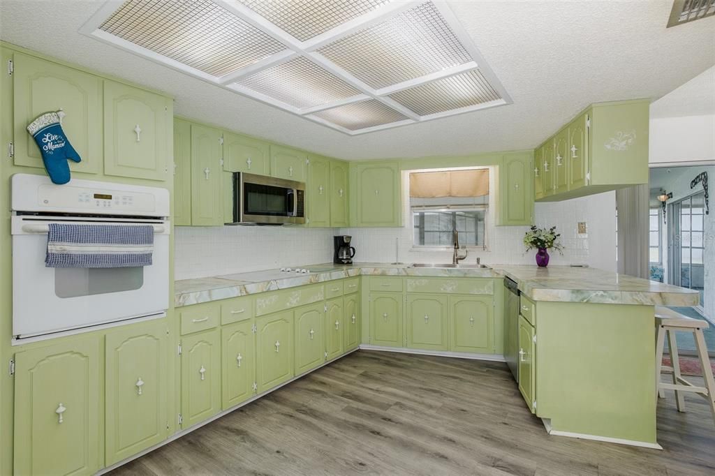 Interior, Kitchen, Wood Texture Flooring