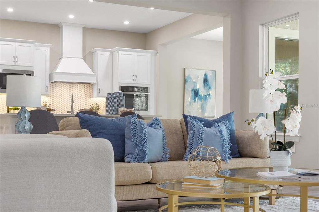 Interior, Kitchen, Living room, Recessed Lighting