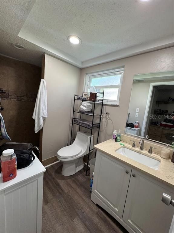 Bathroom, Interior, Recessed Lighting, Wood Texture Flooring