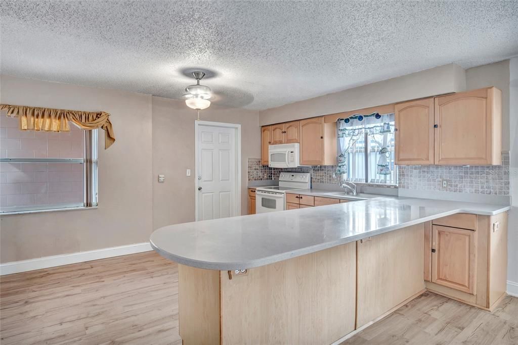 Interior, Kitchen, Wood Texture Flooring