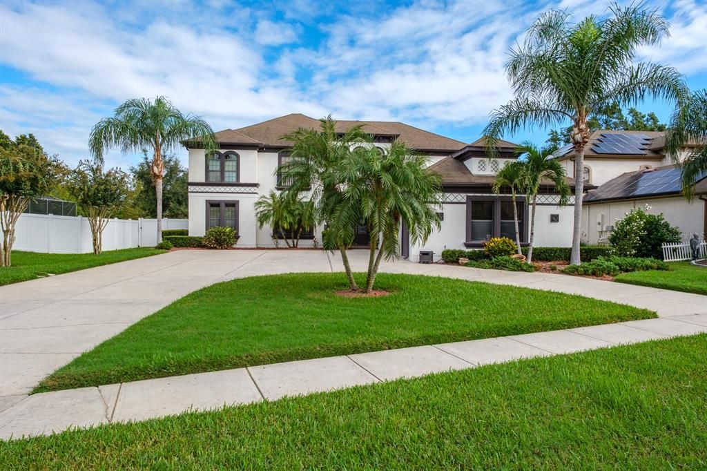 Backyard, Exterior, Facade, Solar Panels, Spanish Mediterranean