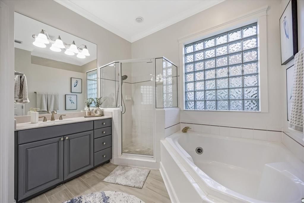 Bathroom, Glass Shower, Interior, Wood Texture Flooring