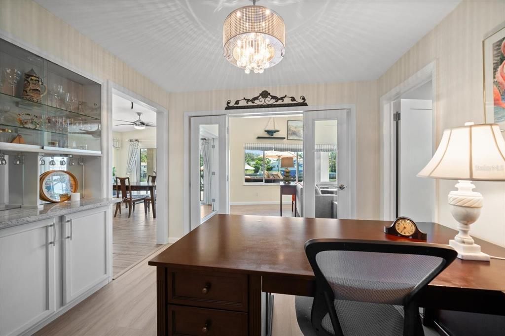Chandelier, Dining room, Interior, Wood Texture Flooring