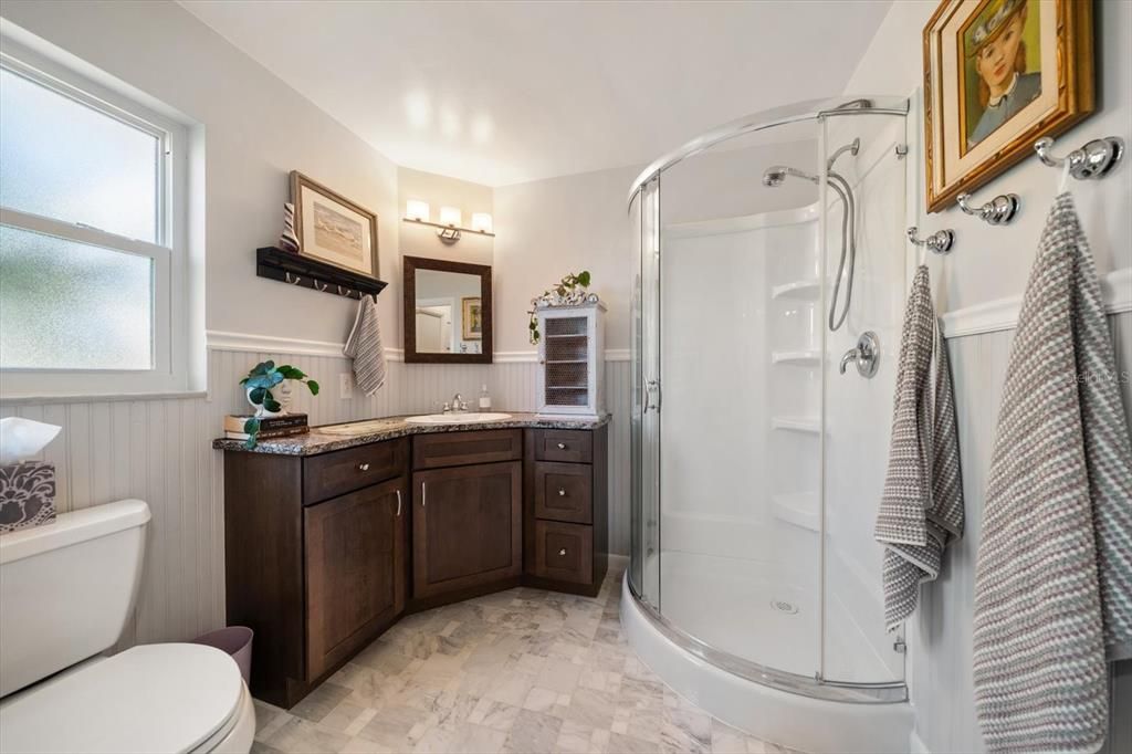 Bathroom, Glass Shower, Interior, Marble