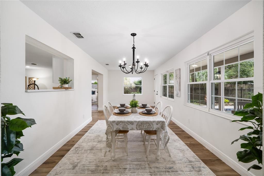 Chandelier, Dining room, Interior, Wood Texture Flooring