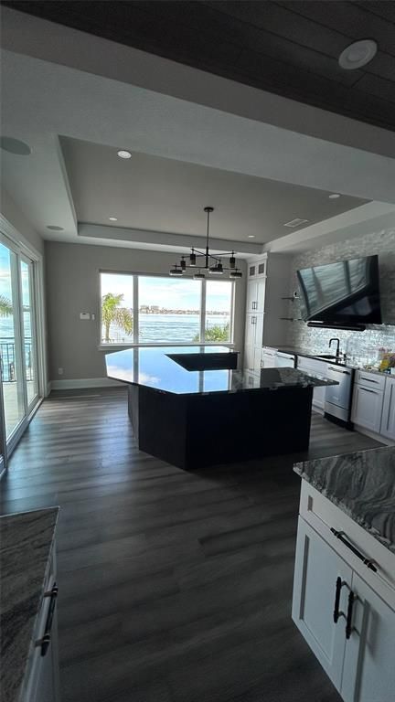 Interior, Kitchen, Living room, Recessed Lighting, Wood Texture Flooring