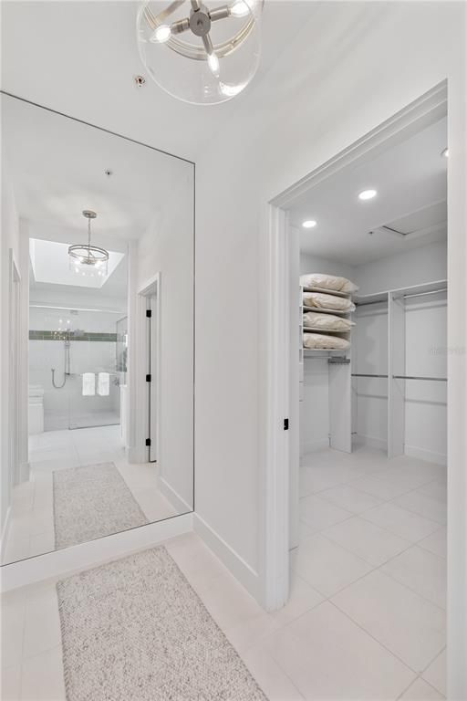 Bathroom, Glass Shower, Interior, Pendant Lights, Recessed Lighting, Walk-in Closets