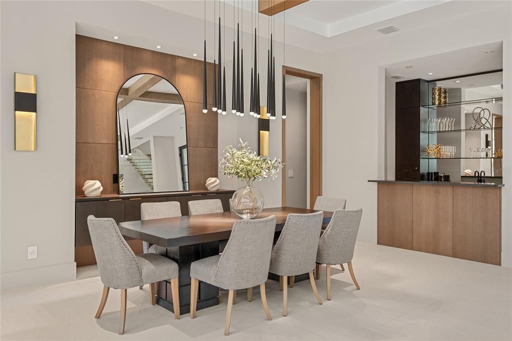 Dining room, Interior, Pendant Lights, Recessed Lighting