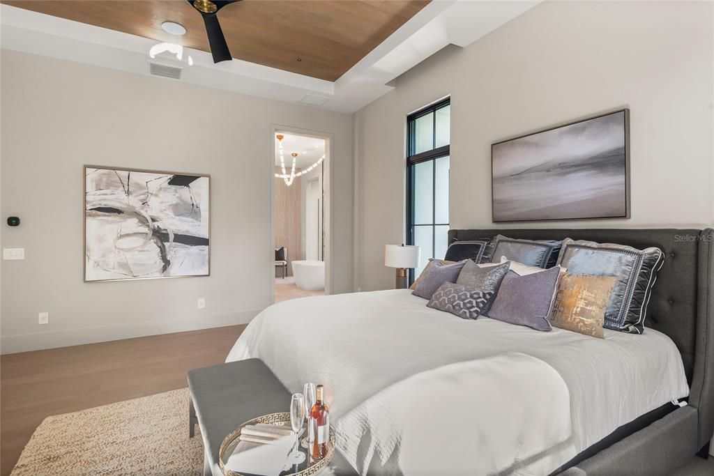 Bedroom, Interior, Wooden Ceilings, Wood Texture Flooring