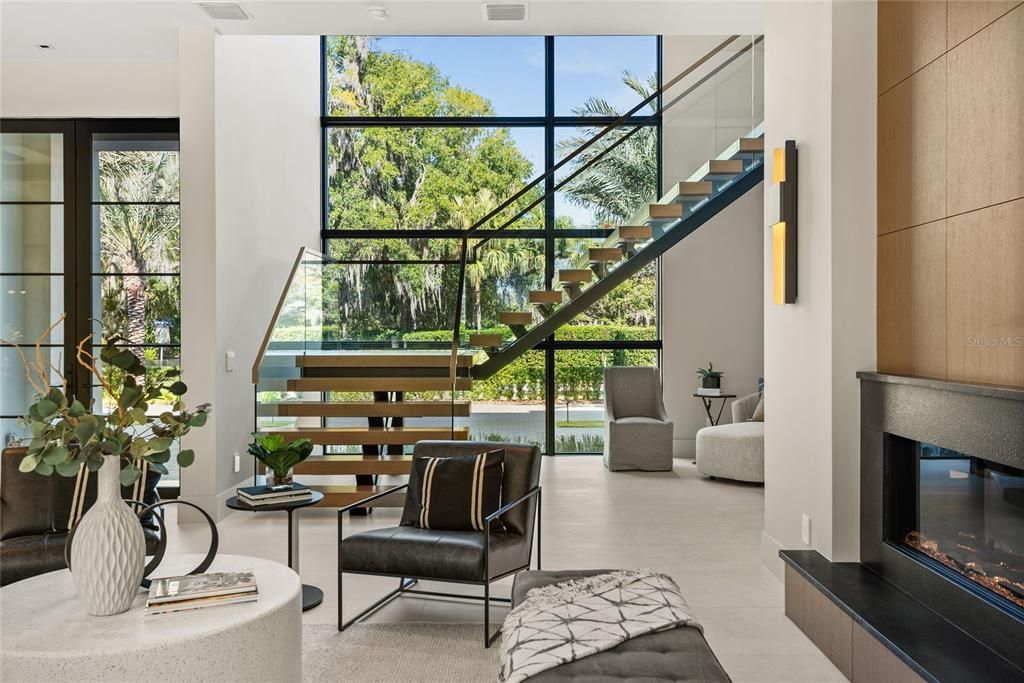 Fireplace, Interior, Living room, Water