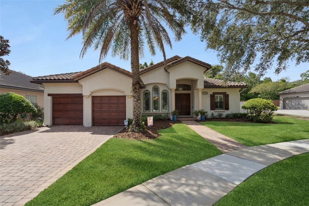Attached, Backyard, Exterior, Facade, Mediterranean