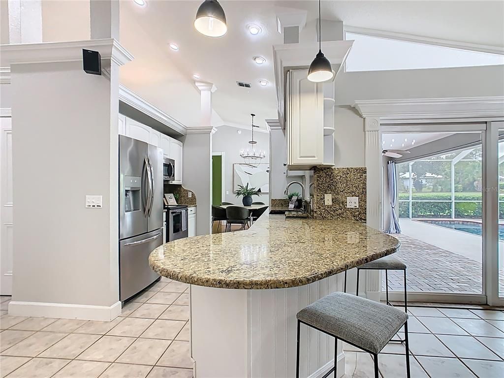 Interior, Kitchen, Pendant Lights, Recessed Lighting, Stainless Steel Appliances