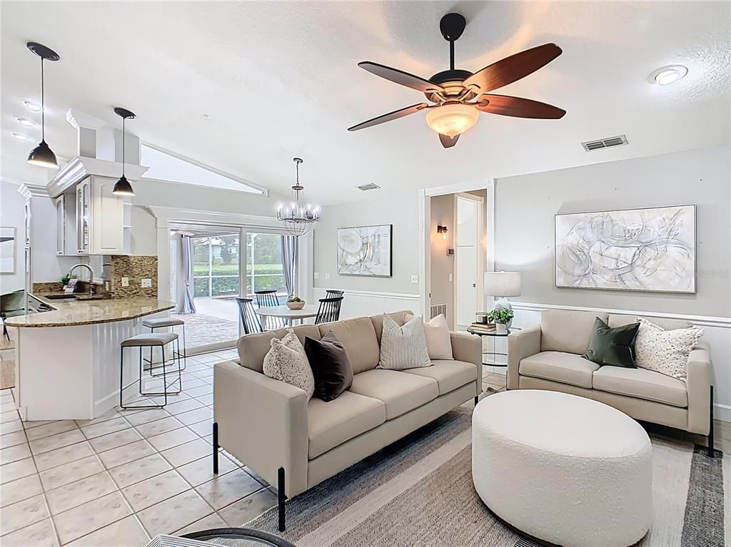Chandelier, Dining room, Interior, Kitchen, Living room, Pendant Lights, Recessed Lighting