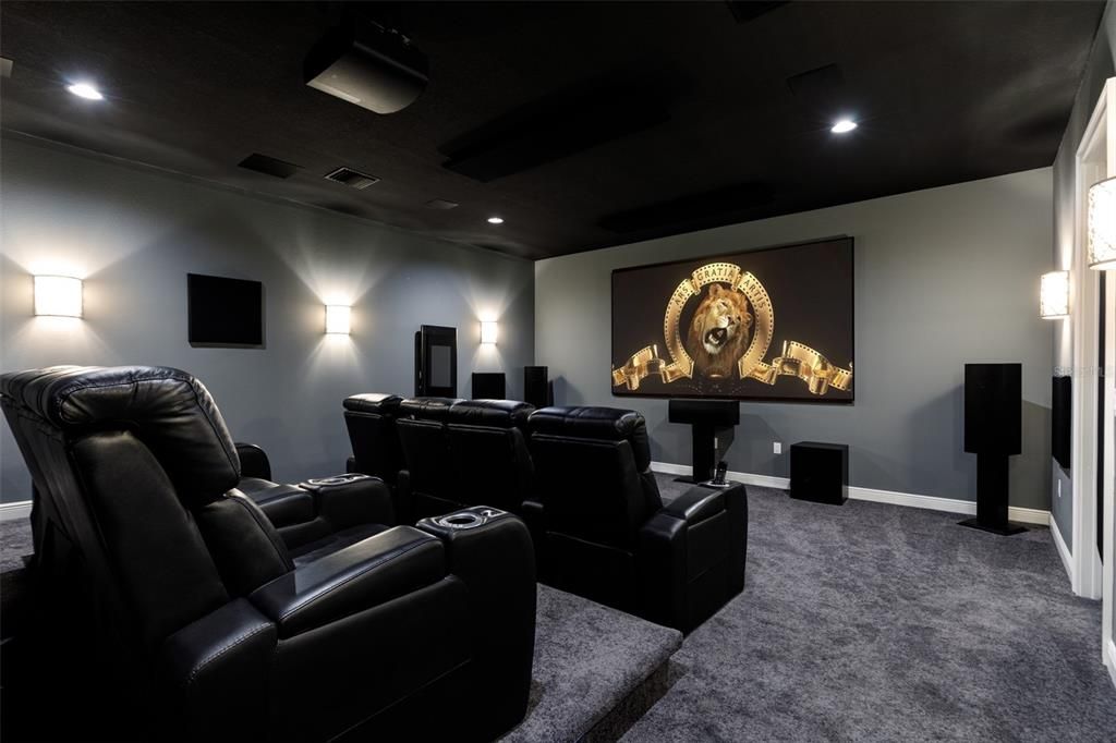 Home Theatre Room, Interior, Projection Screen, Recessed Lighting, Theatre Room