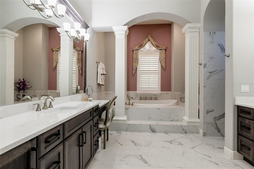 Bathroom, Dual Sink Vanities, Interior, Marble