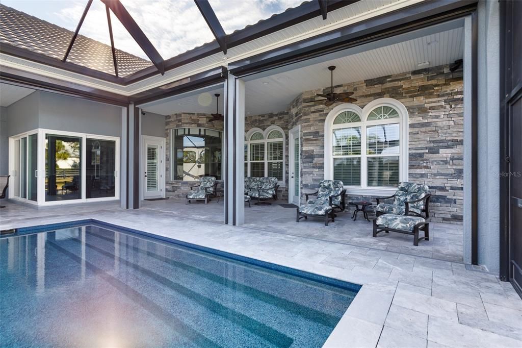 Glass Ceilings, Interior, Pool, Stone Walls, Sun Room