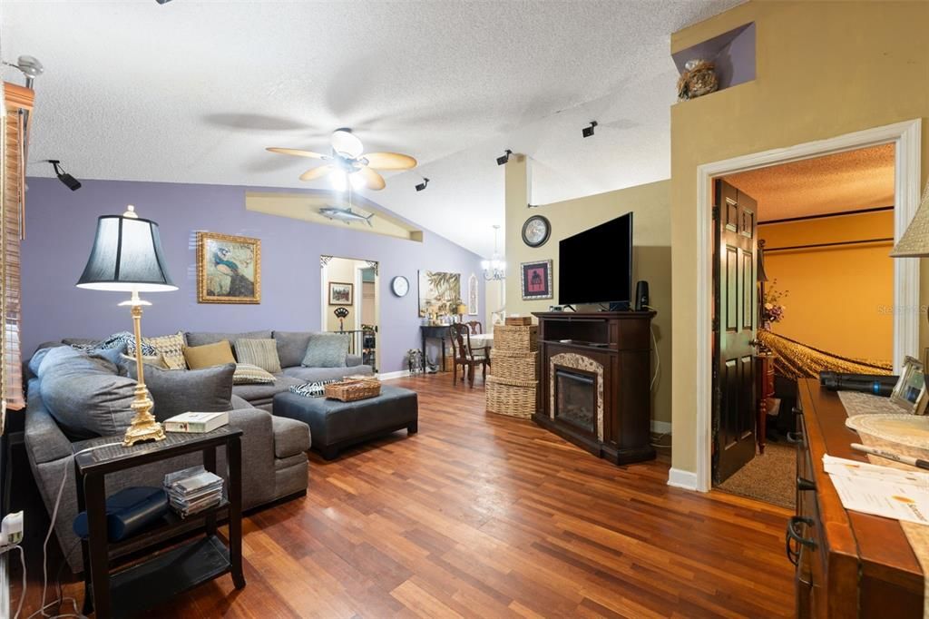Fireplace, Interior, Living room, Wood Texture Flooring
