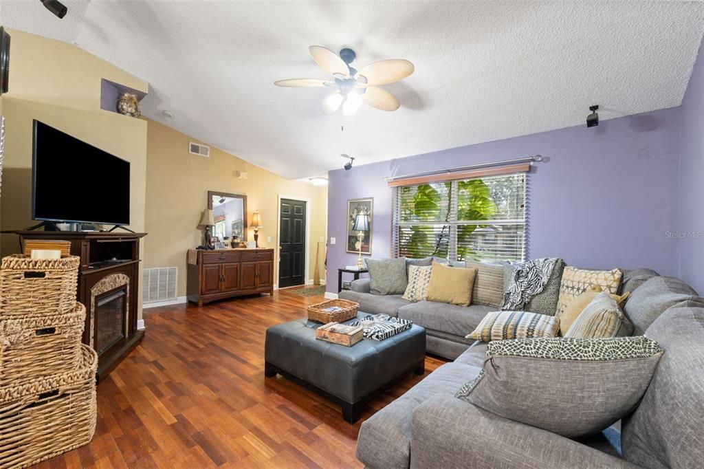Fireplace, Interior, Living room, Wood Texture Flooring