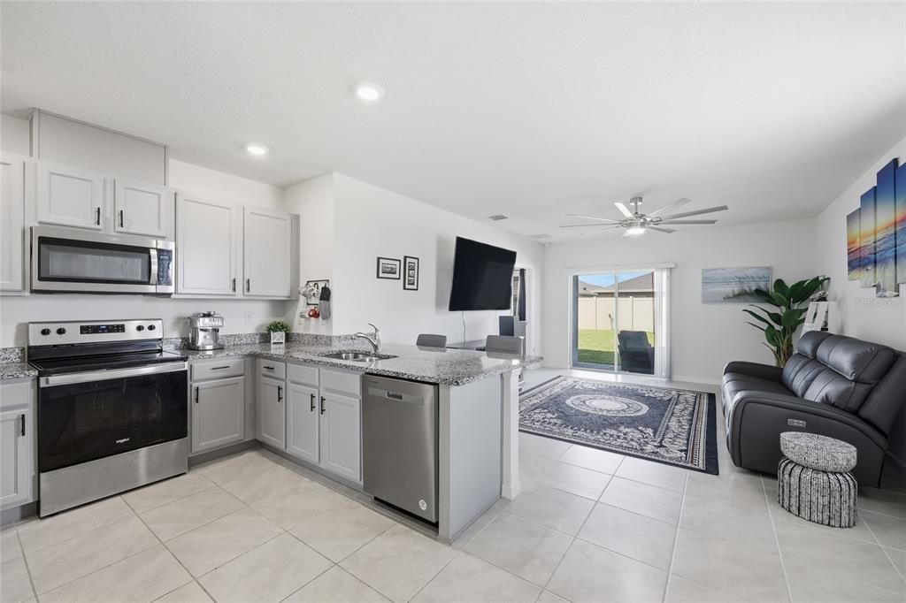 Interior, Kitchen, Living room, Recessed Lighting, Stainless Steel Appliances