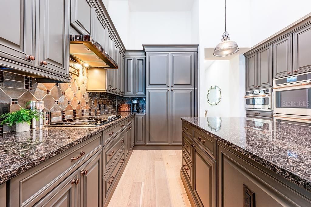 Interior, Kitchen, Pendant Lights, Stainless Steel Appliances, Wood Texture Flooring