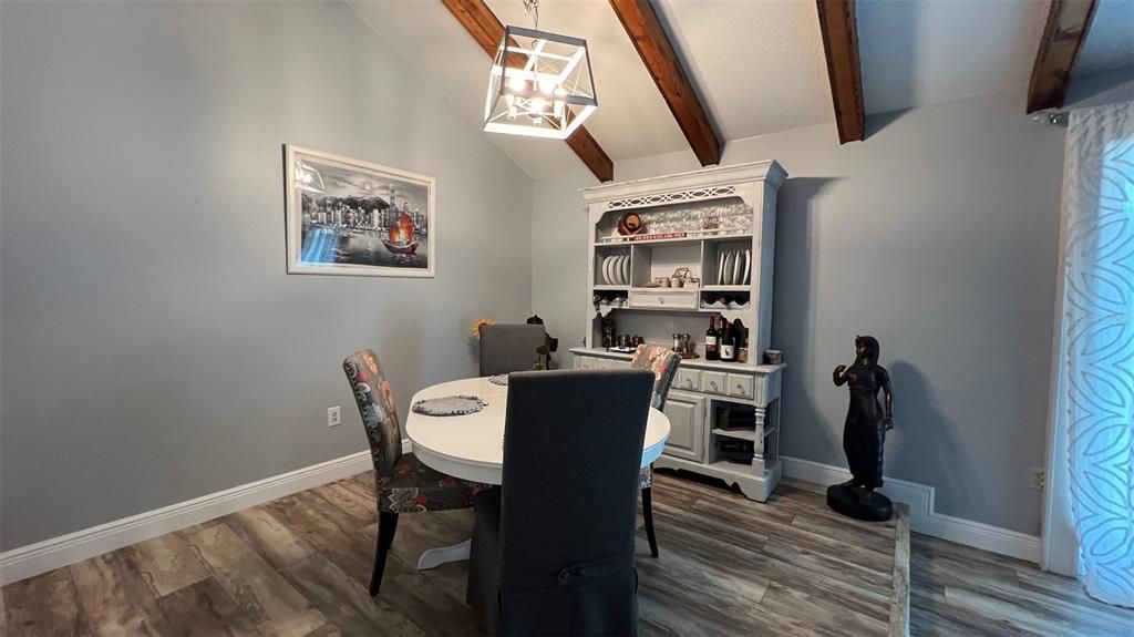 Dining room, Interior, Wooden Beams, Wood Texture Flooring