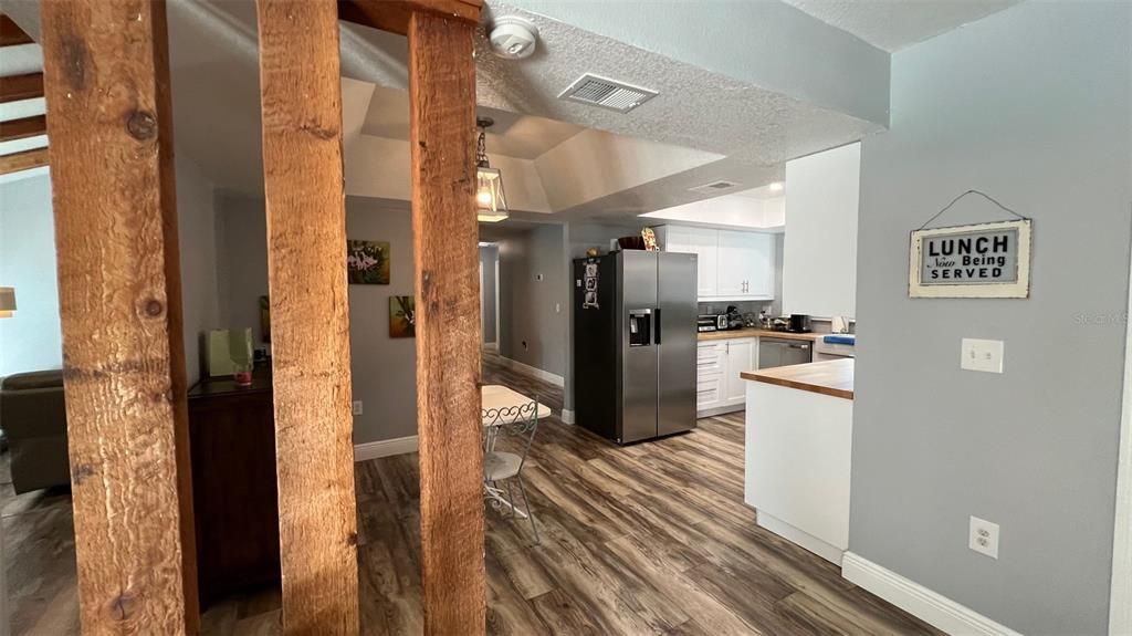 Interior, Kitchen, Pendant Lights, Stainless Steel Appliances, Wood Texture Flooring