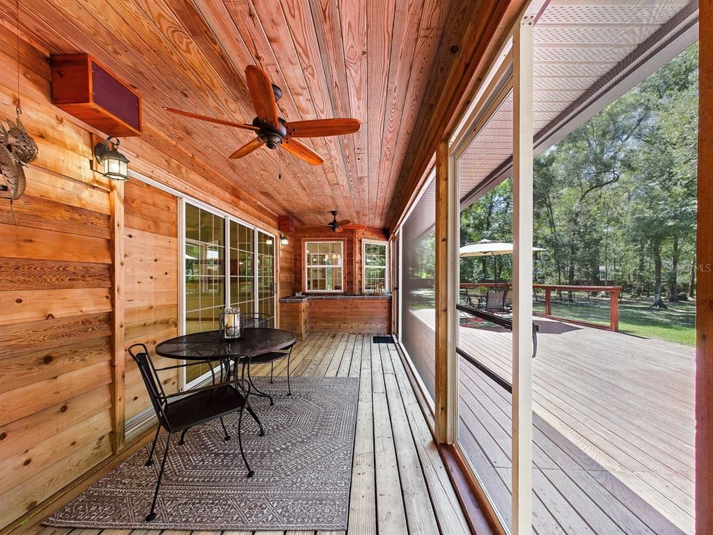 Interior, Sun Room, Wooden Ceilings, Wood Texture Flooring, Wooden Walls