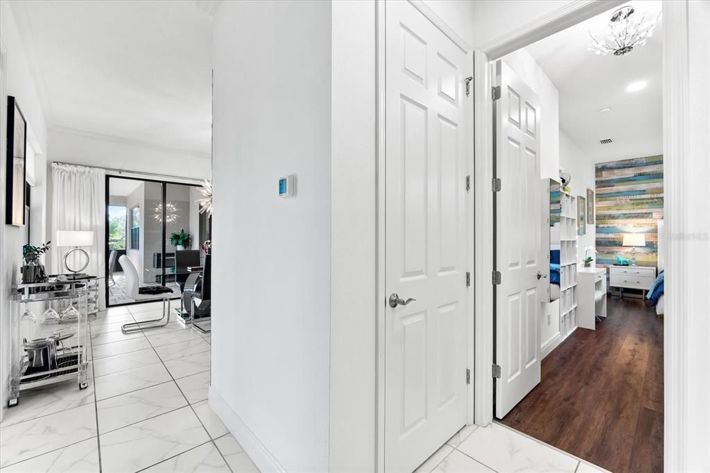 Interior, Marble, Recessed Lighting, Wood Texture Flooring