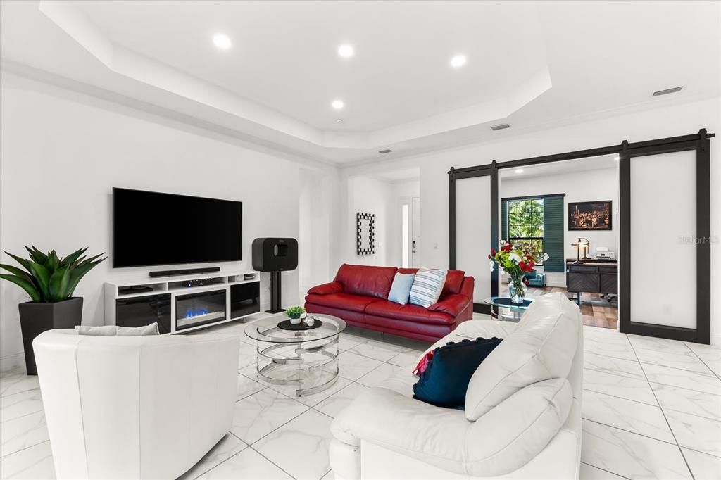 Interior, Living room, Marble, Recessed Lighting