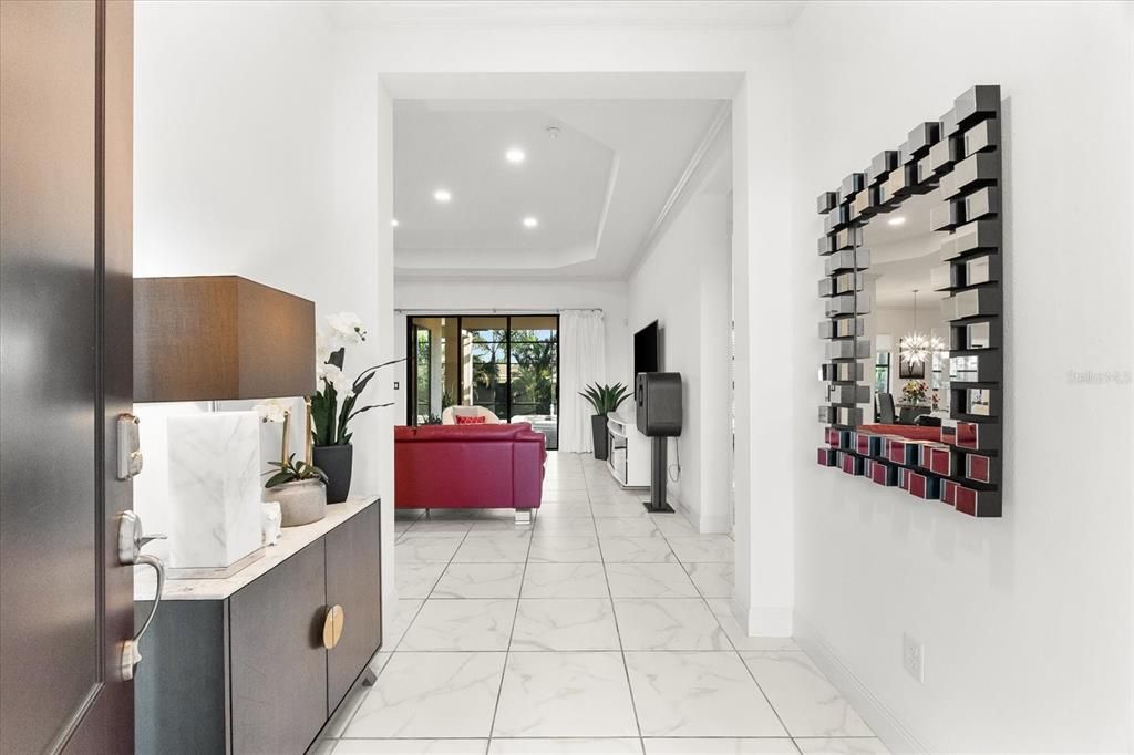 Interior, Living room, Marble, Recessed Lighting