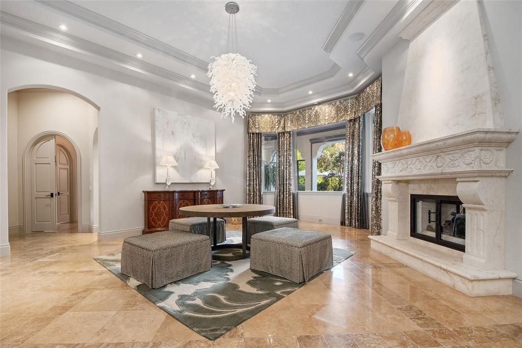 Chandelier, Fireplace, Interior, Recessed Lighting