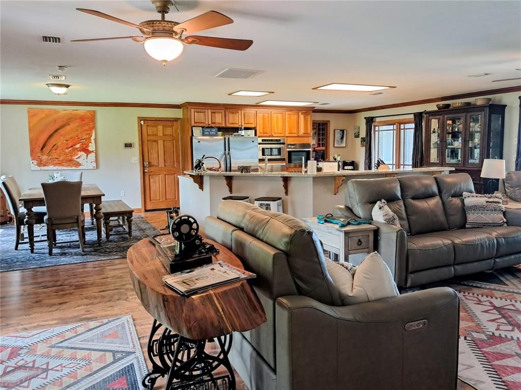 Dining room, Interior, Kitchen, Living room, Wood Texture Flooring