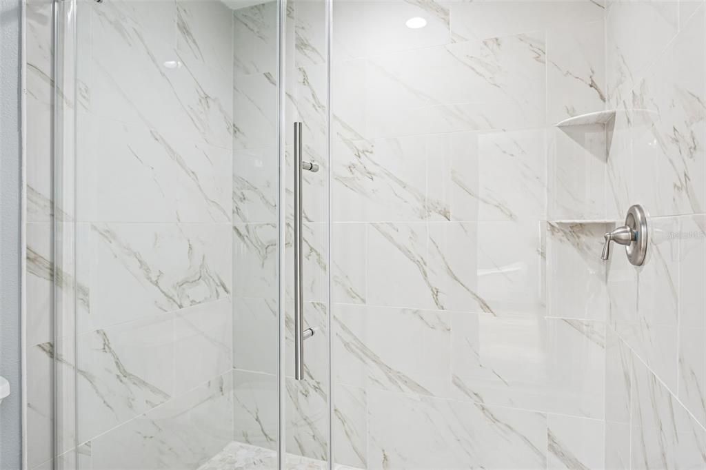 Bathroom, Glass Shower, Interior, Marble Walls