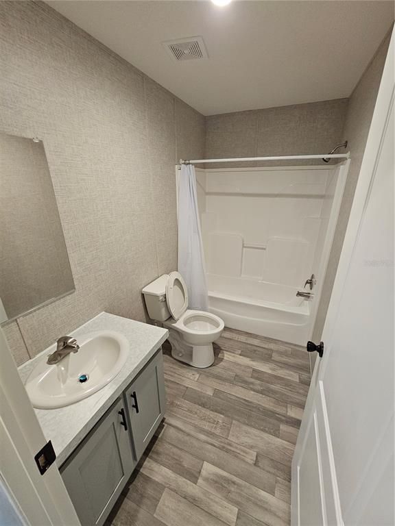 Bathroom, Dual Sink Vanities, Interior, Wood Texture Flooring