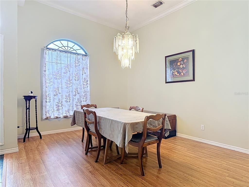 Chandelier, Dining room, Interior, Wood Texture Flooring