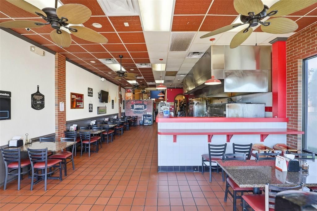 Dining room, Interior, Recessed Lighting, Stone Walls