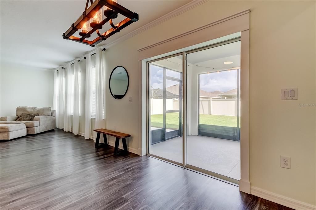 Chandelier, Interior, Wood Texture Flooring