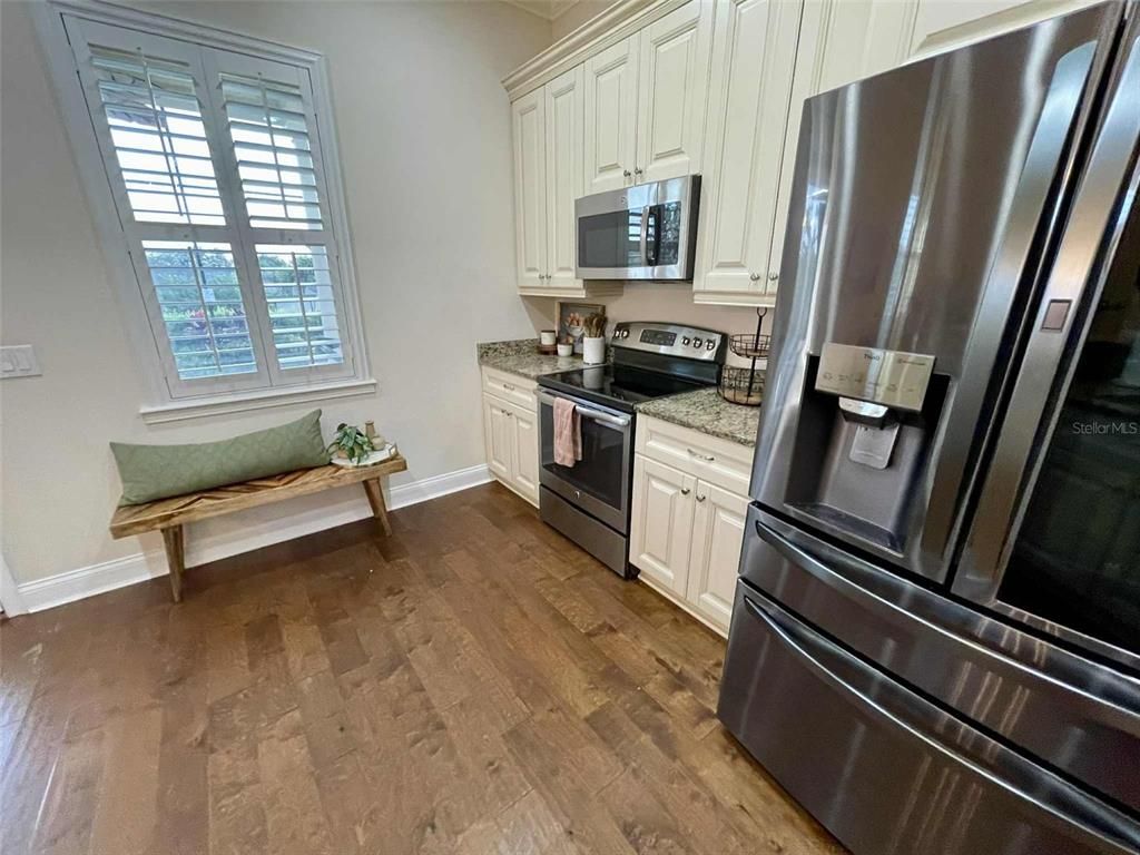 Interior, Kitchen, Stainless Steel Appliances, Wood Texture Flooring