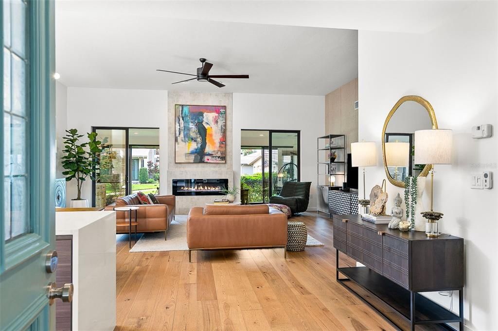 Fireplace, Interior, Living room, Wood Texture Flooring