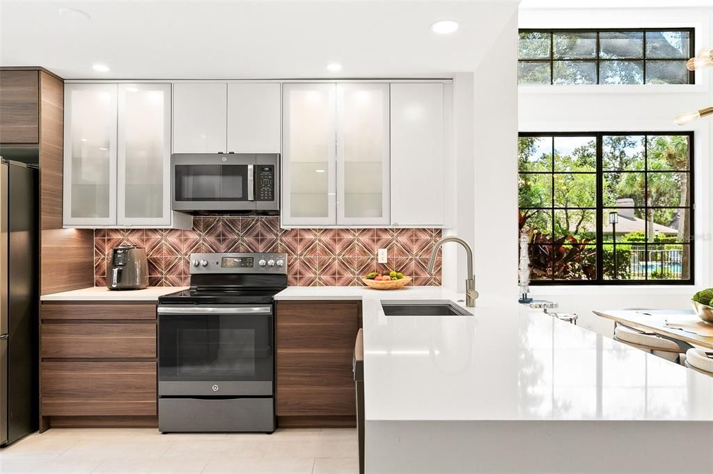 Interior, Kitchen, Recessed Lighting, Stainless Steel Appliances