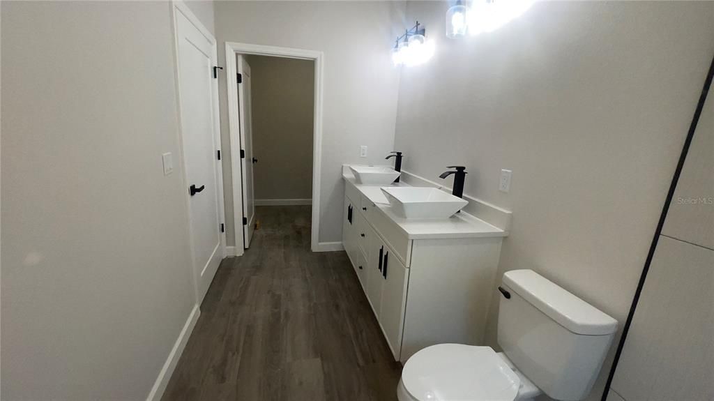 Bathroom, Dual Sink Vanities, Interior, Wood Texture Flooring