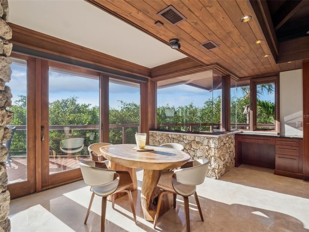 Dining room, Interior, Sun Room, Wooden Ceilings
