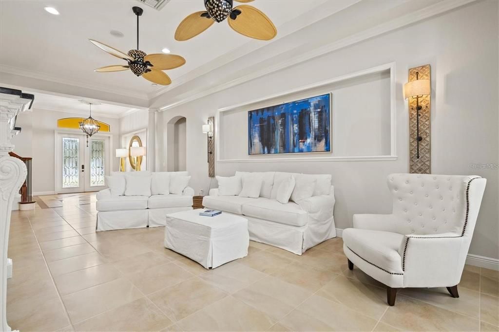 Interior, Living room, Recessed Lighting