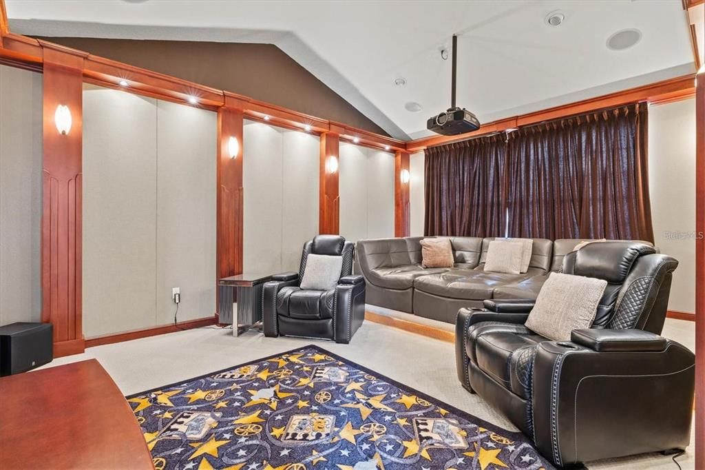 Home Theatre Room, Interior, Projection Screen, Recessed Lighting, Theatre Room