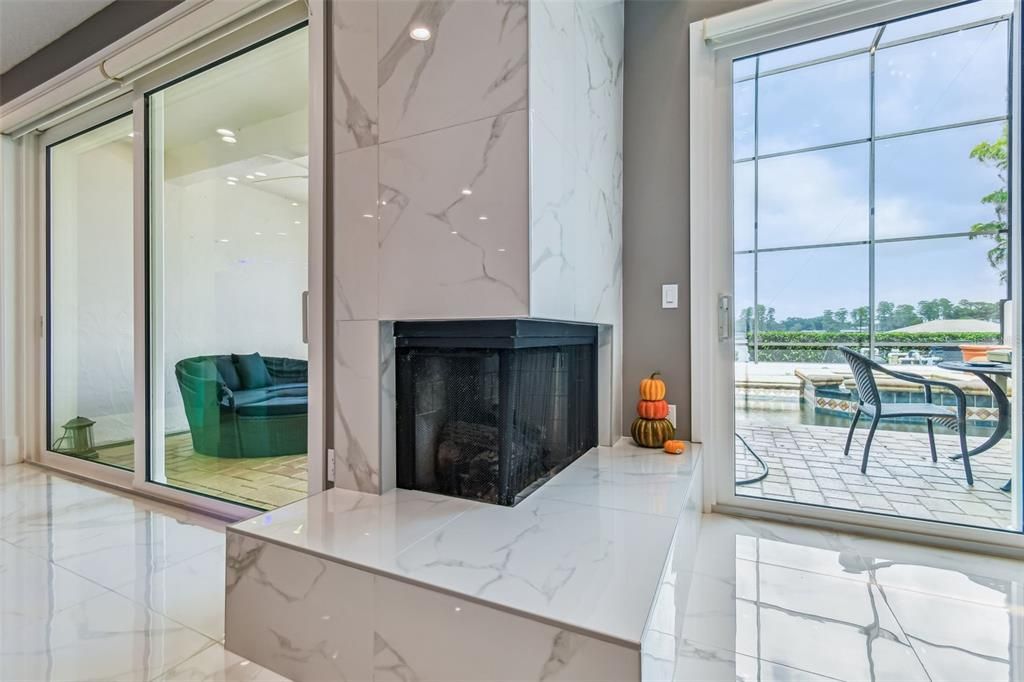 Fireplace, Interior, Marble, Marble Walls