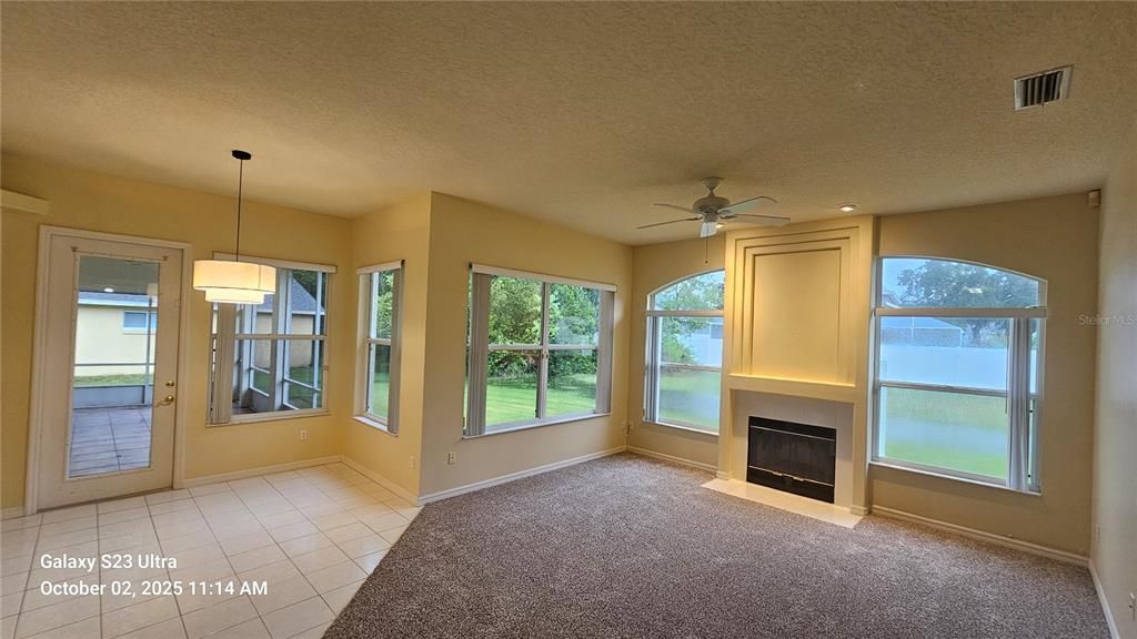 Empty room, Fireplace, Interior, Pendant Lights, Recessed Lighting