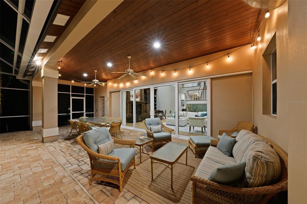 Dining room, Interior, Living room, Recessed Lighting, Wooden Ceilings