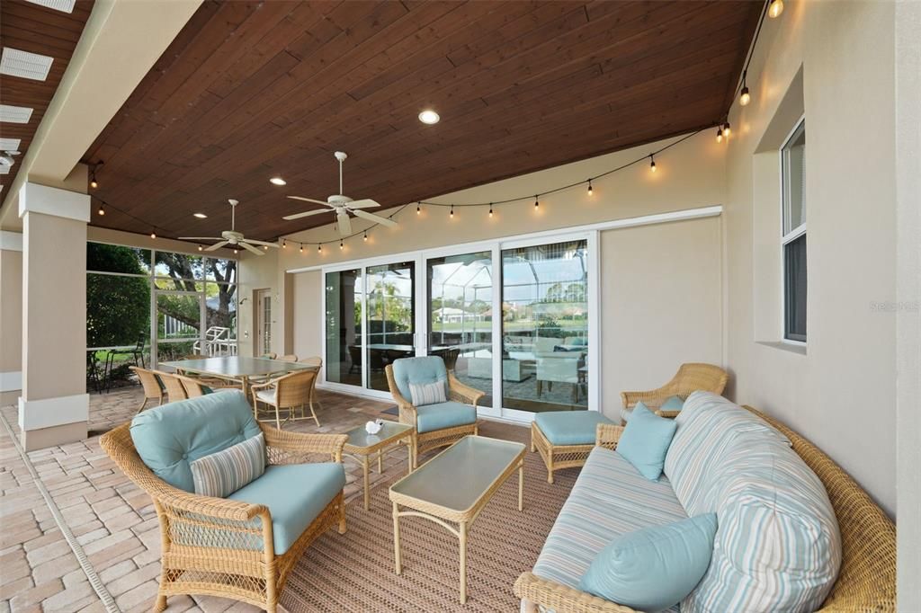 Interior, Living room, Recessed Lighting, Wooden Ceilings